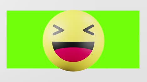 Facebook-haha-emoji-reaction-button-with-3D-effect-overlay,-green-screen