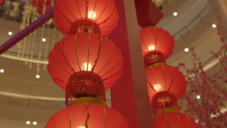 Red-chinese-lanterns-inside-KLCC-Malaysia-New-year-rabbit-2023-tilt-shot