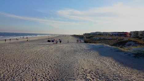 Panoramic-view-of-the-beach-at-Tybee-Island