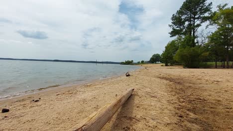 Deserted-beachfront-at-the-at-Ebenezer-Church-Day-Use-Area-of-Jordan-Lake-State-Recreation-Area