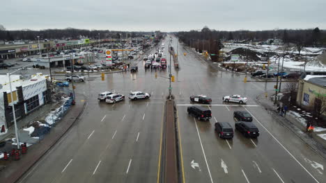 Flyover-a-Roadblock-due-Freedom-Convoy-Protest-in-Windsor-street-Intersection