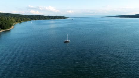 Drone-flies-over-lake-starnberg