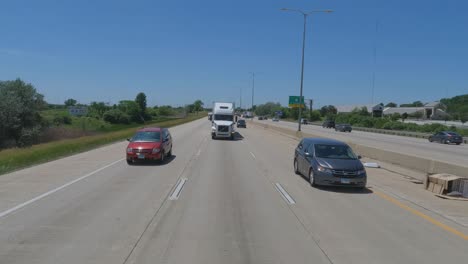 Highway-travel-i80-east-Tinley-Park-Illinois-front-view
