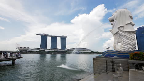 A-national-personification-of-the-country-is-the-icon-Merlion-mythical-creature-with-the-head-of-a-lion-and-the-body-of-a-fish-spouting-water-in-Singapore