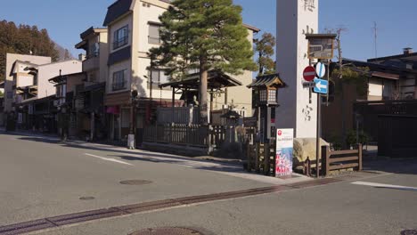 Neighborhood-Shrine-on-Beautiful-Peaceful-Streets-of-Takayama,-Gifu-Japan