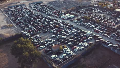 A-pan-over-an-auto-junkyard-at-sunset