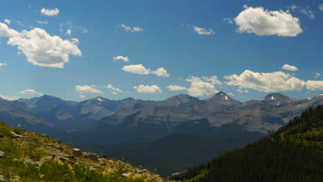 Hiking-on-Powderface-Ridge-in-Kananaskis-Country-during-the-day-in-Alberta,-Canada