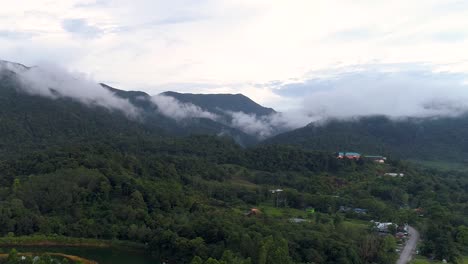 Drone-shot-of-a-mountain-in-southern-Thailand