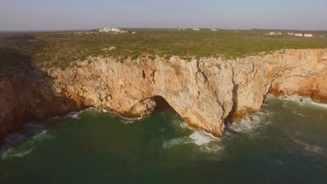 The-surfspot-Beliche-near-Sagres,-Portugal.-Aerial-shot