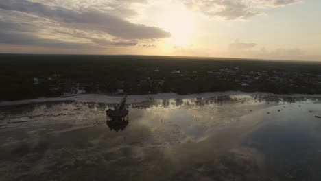 Aerial:-The-eastern-part-of-Zanzibar-during-low-tide-and-sunset