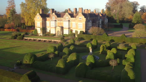 Aerial-view-of-Godinton-House-and-gardens,-Ashford,-Kent,-UK