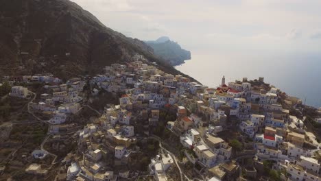 Aerial:-The-historical-town-on-top-of-a-mountain:-Olympos