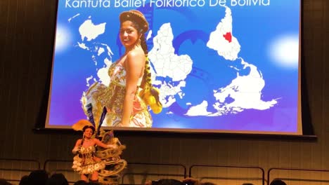 Kantuta-Ballet-Folklórico-De-Bolivia-Hombre-Y-Mujer-Vestidos-Con-Coloridos-Trajes-Tradicionales-Y-Máscaras-De-Diablo-Interpretando-La-Danza-Tradicional-&quot;folclore-De-Bolivia&quot;