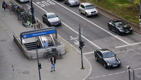 People-Using-U-Bahn-at-Adenauerplatz-in-Berlin-Timelapse-of-City-Life