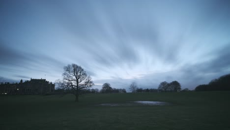 Time-lapse-of-clouds-moving-over-castle