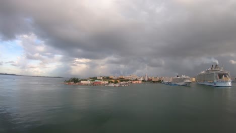 A-smooth-steady-time-lapse-shot-swinging-into-the-port-at-Old-San-Juan