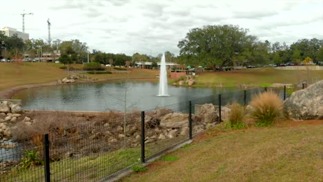 Aerial-View-of-Cascades-Park-in-Tallahassee,-Florida-USA