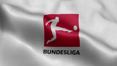 Bucle-Animado-Blanco-4k-De-Una-Bandera-Ondeante-Del-Logo-De-La-Bundesliga