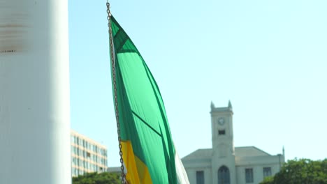 The-South-African-army-lowering-the-national-flag-into-a-container-as-part-of-daily-military-protocol