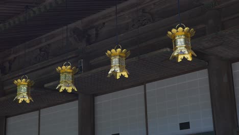 Gold-Lanterns-Hanging-From-Ceiling-Of-The-Garan-At-Mount-Koya
