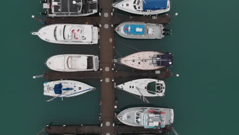 Top-Down-Aerial-View-of-Bounded-Boats-in-Harbor