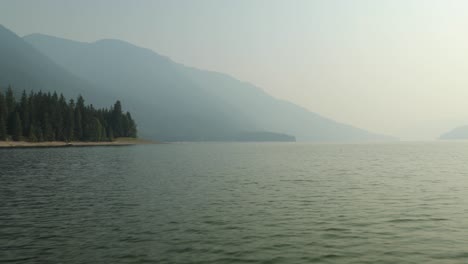 Boating-on-the-lake-on-a-smokey-day-near-Salmon-Arm