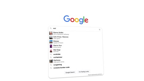 Searching-"war"-on-Google-search-bar