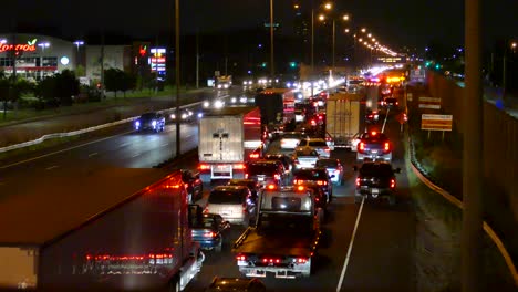 Traffic-jam-on-a-highway-during-the-night-due-to-an-accident