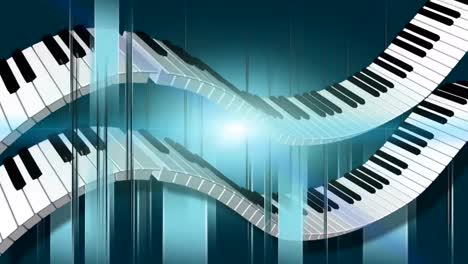 Zwei-Fließende-Linien-Von-Klaviertastaturen,-Bewegungshintergrundschleife