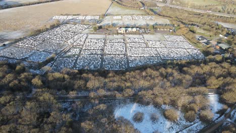 Jüdischer-Friedhof-Waltham-Abbey,-Essex,-Großbritannien-Im-Winter-Aus-Der-Luft