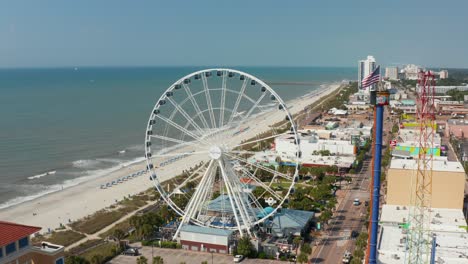 Skywheel-ferris-wheel-aerial-at-amusement-park-attraction