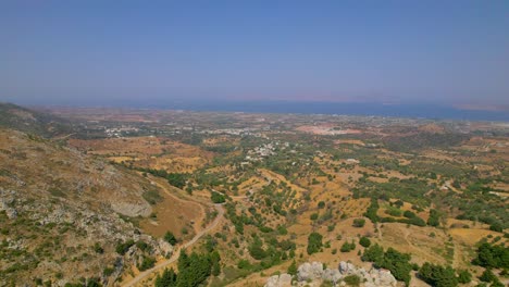 Aerial-view-of-stunning-Greek-countryside-at-Palio-Pyli,-Kos