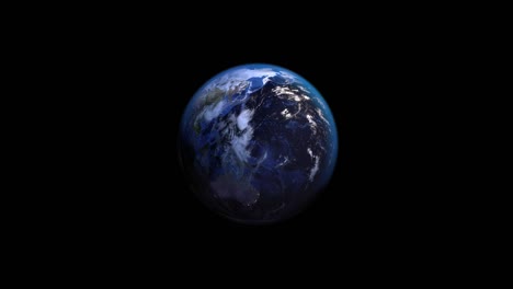 Realistische-Animation-Des-Rotierenden-Planeten-Erde-Im-Schwarzen-Raum,-Schleife-Und-Schleifenhintergrund-Mit-Kopierraum