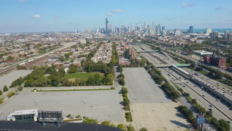 Drone-Reveals-Baseball-Stadium-in-Chicago's-South-Side-Neighborhood