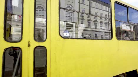 Lviv-Ukraine-Train-passes-by-on-street