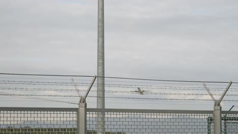 Lufthansa-A320-take-of-at-west-runway,-Frankfurt-Airport,-Germany-on-a-cloudy-day