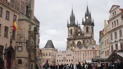 Prague-Time-Lapse-of-Church-of-Our-Lady-before-Týn-on-Old-Town-Square