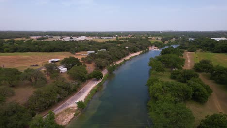 Aerial-footage-of-the-Blanco-River-i-Blanco-Texas