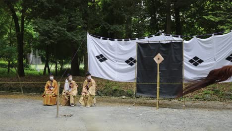 Yabusame-Ceremony-in-Omi-Jingu,-Archer-Rides-on-Horse