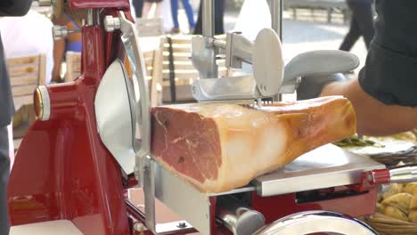 Ham-is-on-a-slicing-machine