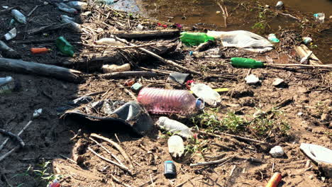 Plastic-garbage-thrown-in-the-lake-by-humans