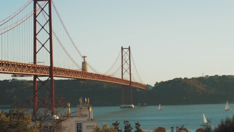 Lisbon-Tagus-Bridge,-Aerial-view