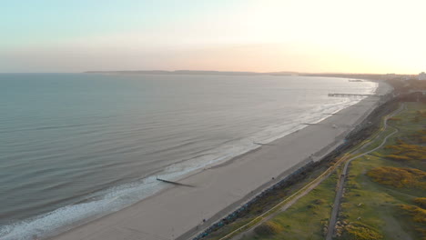 Bournemouth-beach-sunset-aerial-view-pan