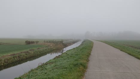 Village-in-the-mist-Friesland-Neherlands-Boksum