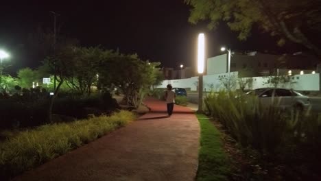 Boy-walking-at-Jamadi-Park,-Querétaro-México