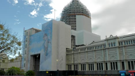 Edificio-Real-De-Exposiciones-En-Construcción-En-Melbourne,-Australia-Jardines-Carlton-De-Melbourne