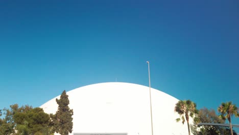 Tilt-down-to-reveal-a-huge-cruise-ship-dome-terminal