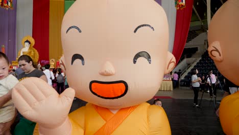 Asian-Monk-animation-costume-during-Buddha-birthday-festival,-Brisbane,-2018