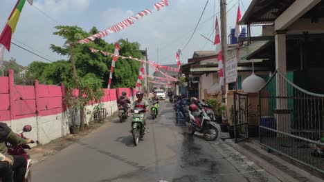 Establish-shot-of-a-small-alley-in-Indonesia-on-the-Independence-Day