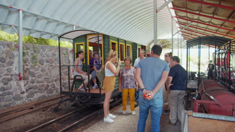 Shot-of-La-Pequena-Helvecia-train-station-in-Arenal-national-park-in-Costa-RIca